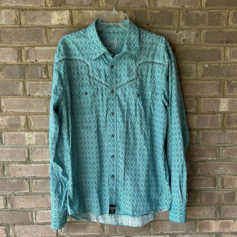 Wrangler Men's Turquoise Patterned Shirt